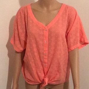 Dolman sleeve front tie top